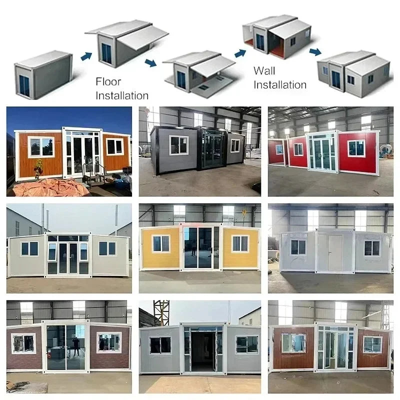 Expandable Steel Frame Container Home With 3 Rooms