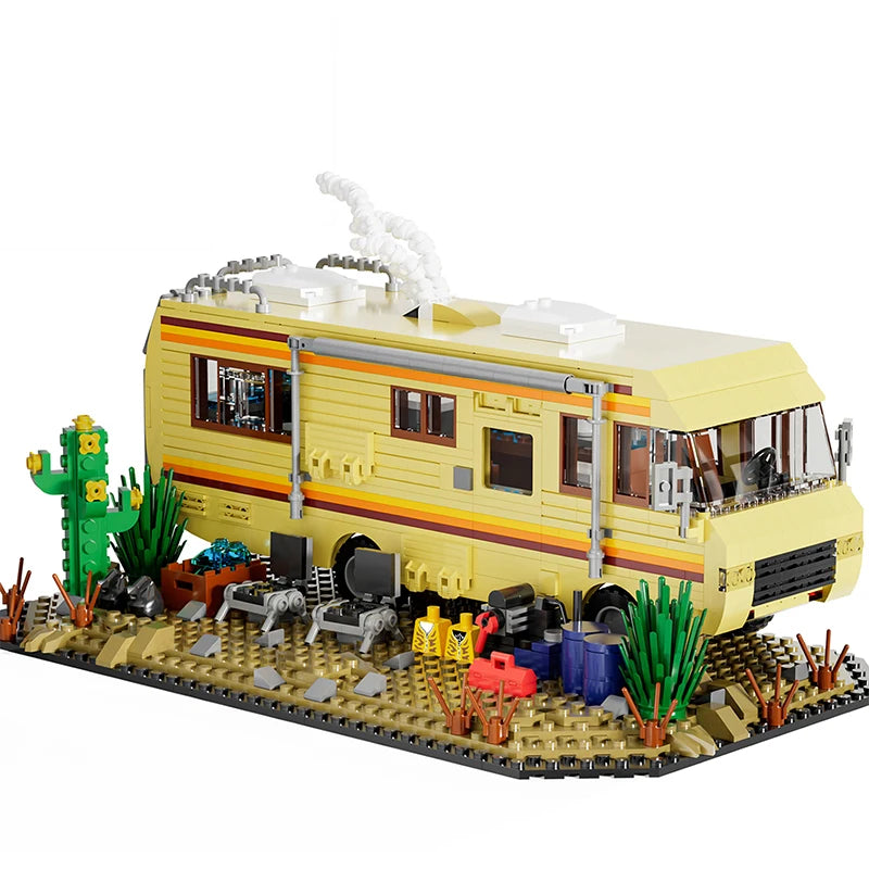 Retro RV Camper Van Building Block Model Set