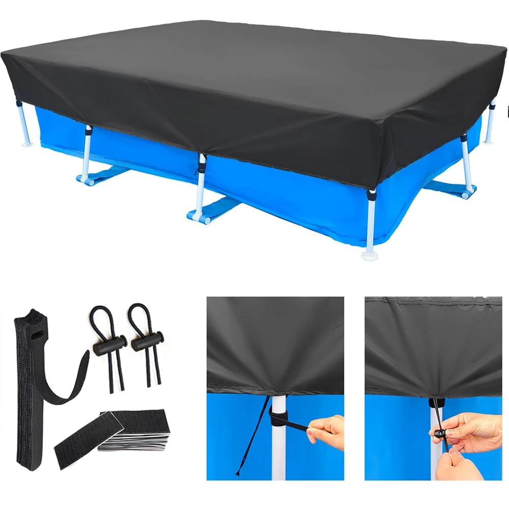 Rectangle Above Ground Pool Cover With Storage Bag