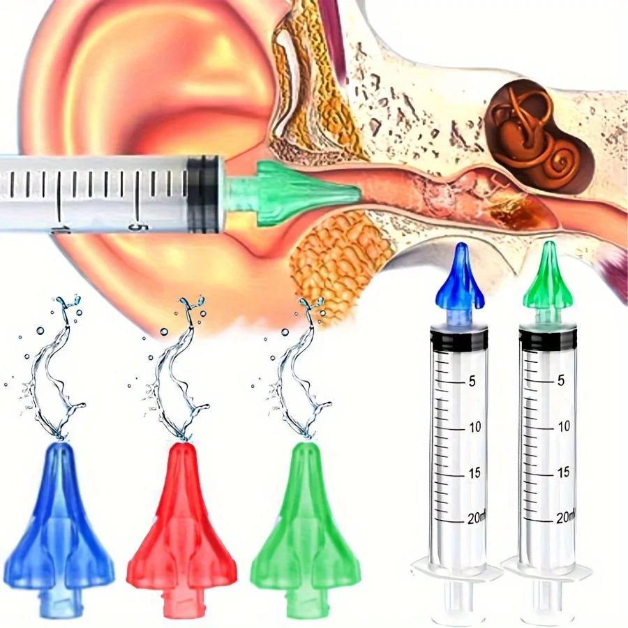 Ear Wax Removal Rinse Syringe Kit With Soft Nozzles