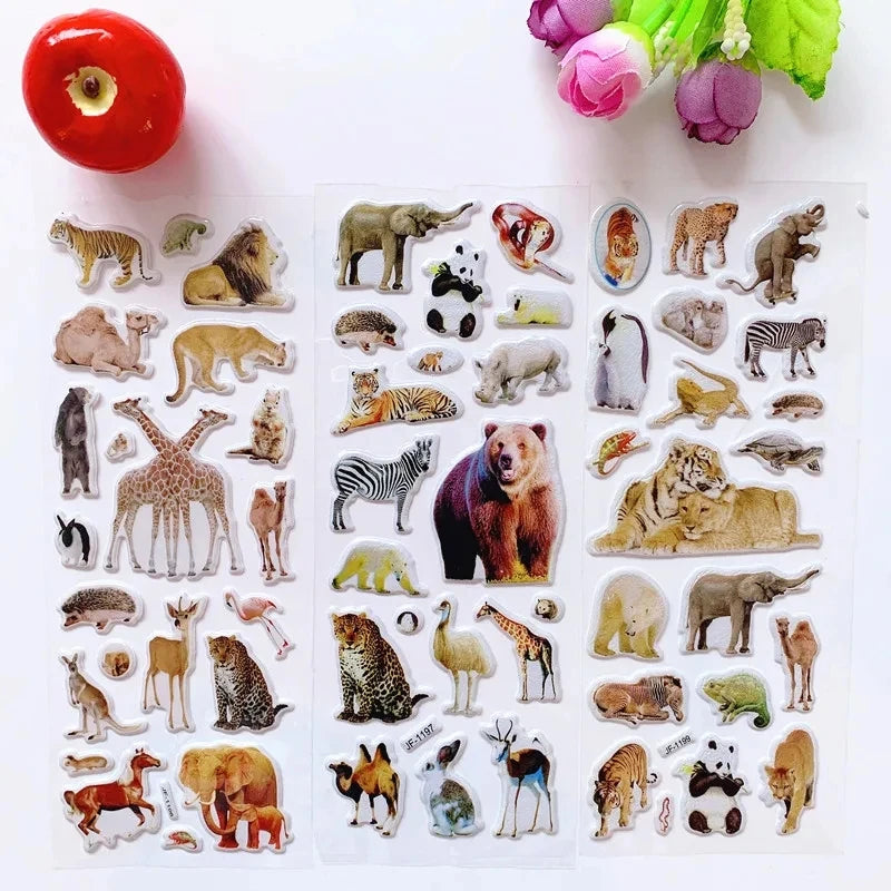 3D Puffy Animal Stickers Set for Kids Crafts & Rewards