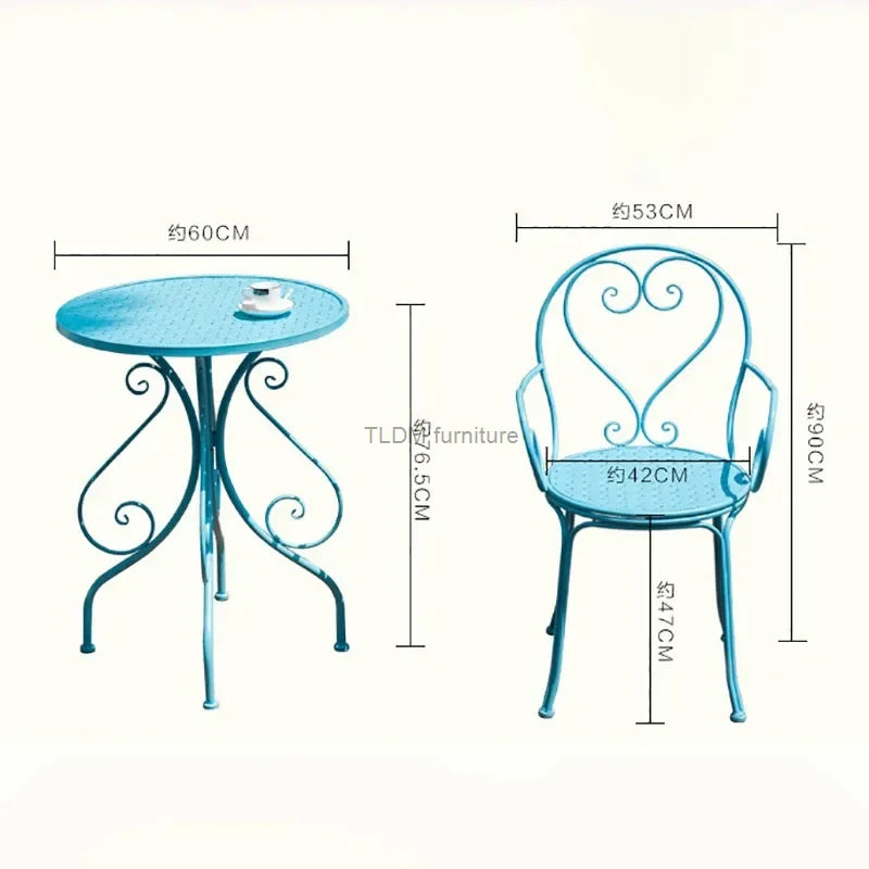 Metal Garden Bistro Table And Chair Set For Outdoors