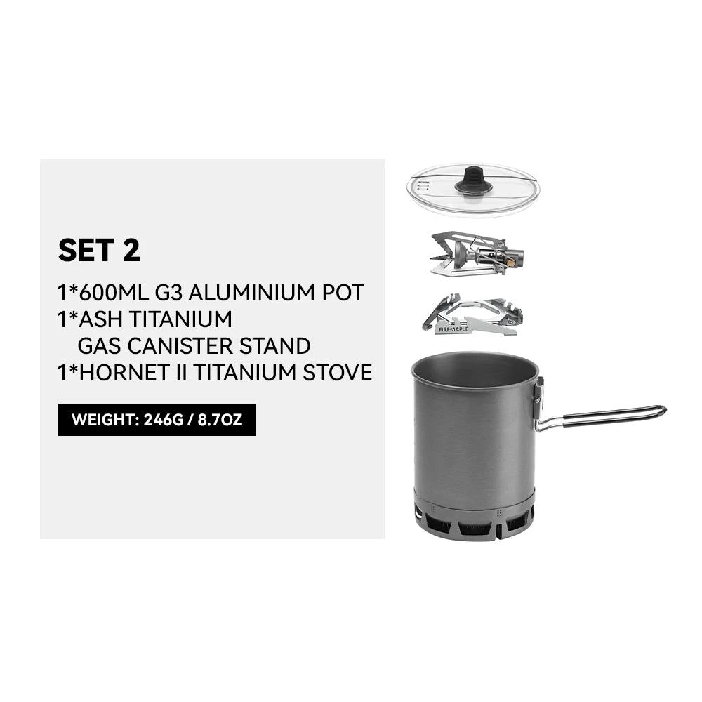 G3 Petrel Set 2 Color Ultralight Camping Stove Cooking System – Compact Gas Set