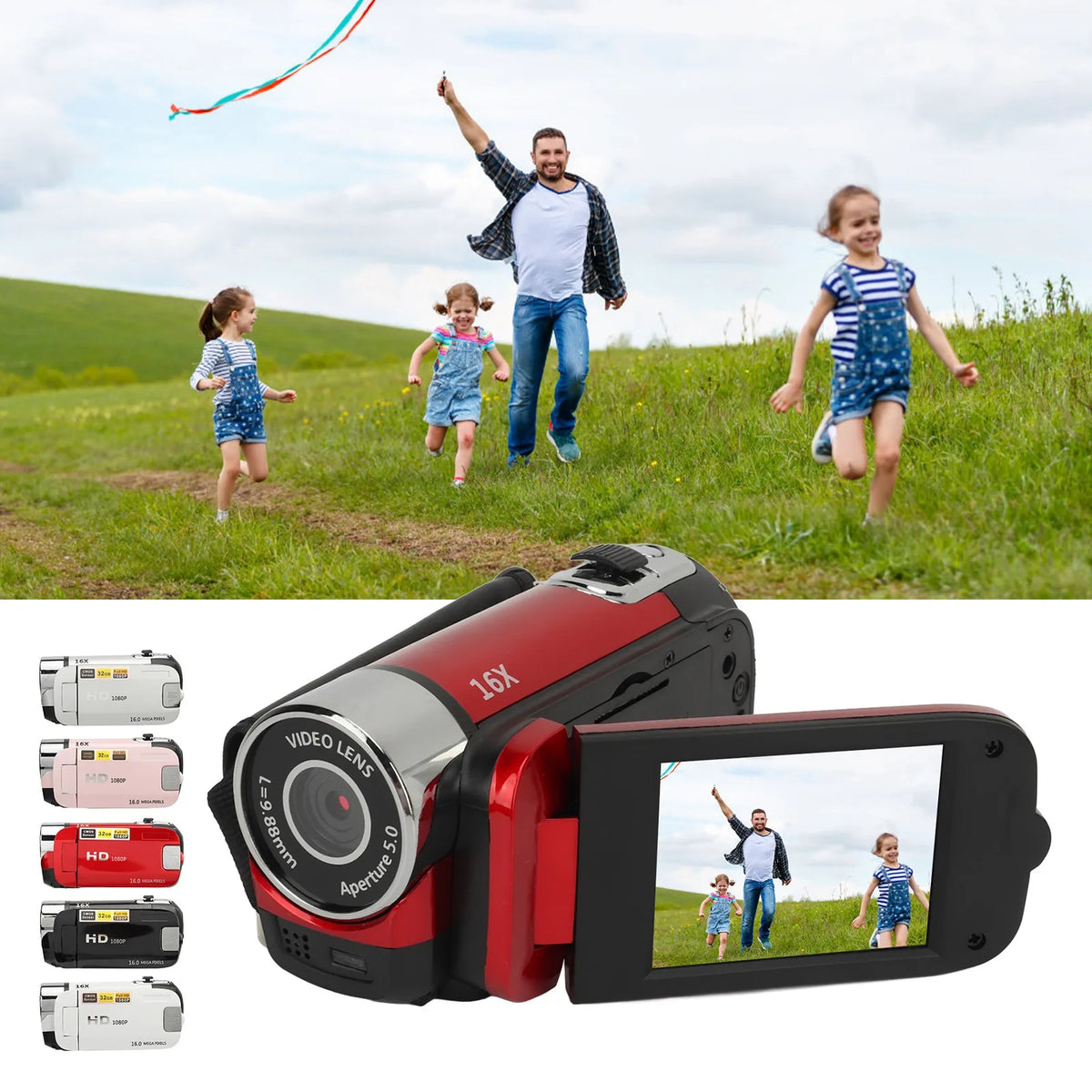 1080P HD Digital Camera With 2.4" Rotating Screen