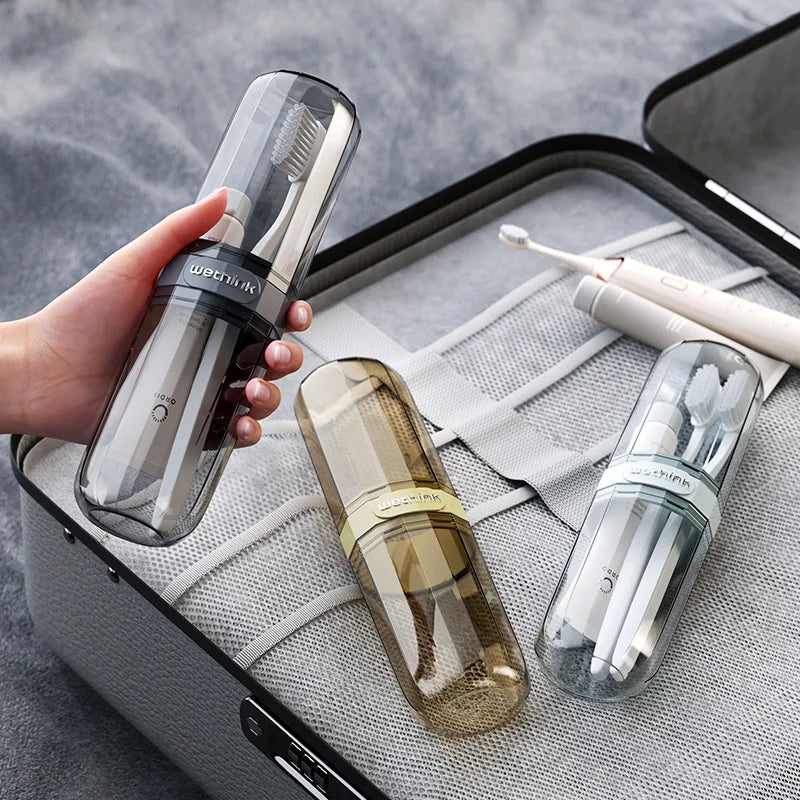 Portable Toothbrush Travel Case Transparent Holder