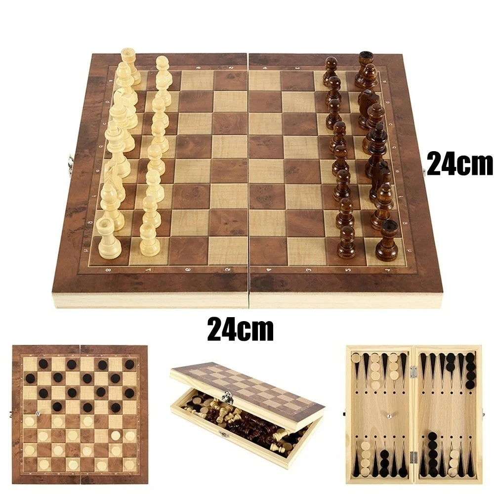 w7721 Color 3-in-1 Travel Board Game Set With Chess, Checkers & Dice