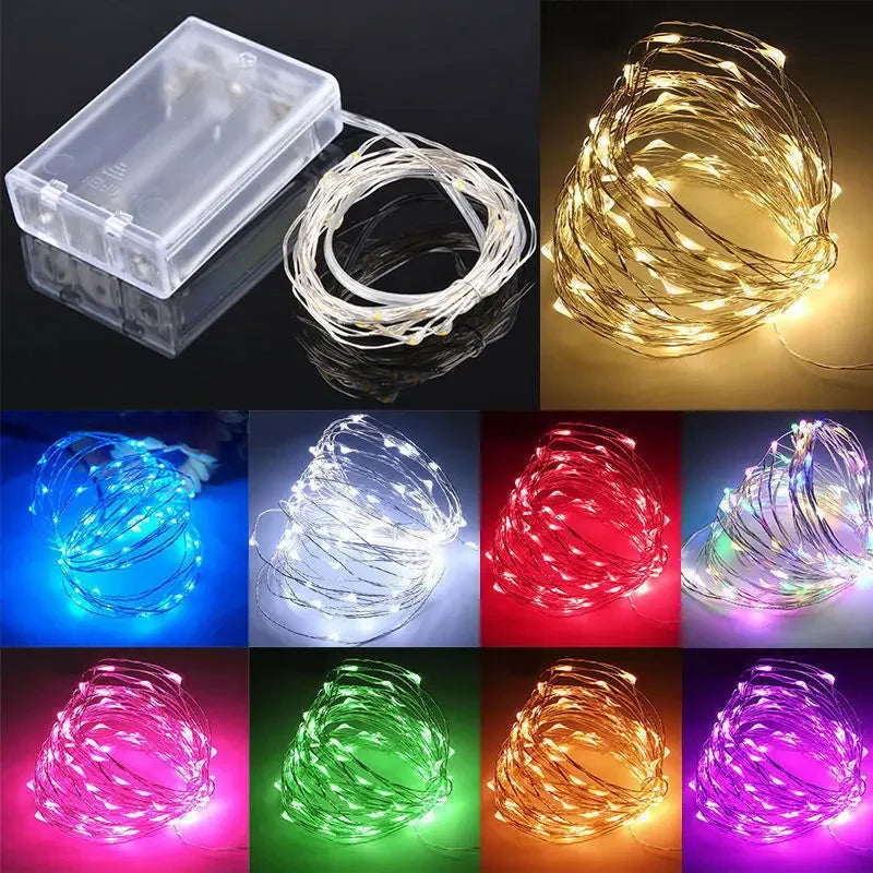 Copper Wire LED Fairy String Lights – Battery Powered Decor