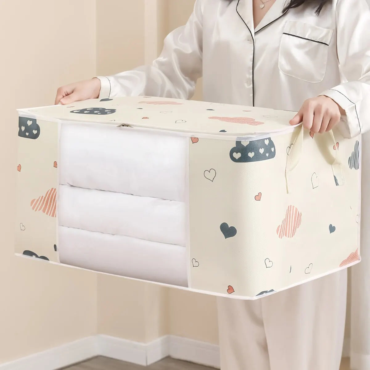 Large Capacity Clothes Storage Bag With Zipper