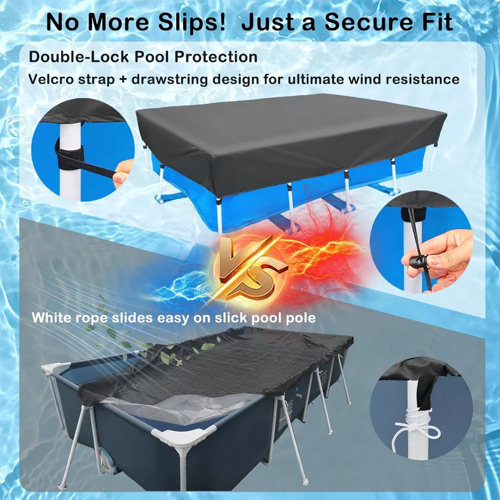 Rectangle Above Ground Pool Cover With Storage Bag
