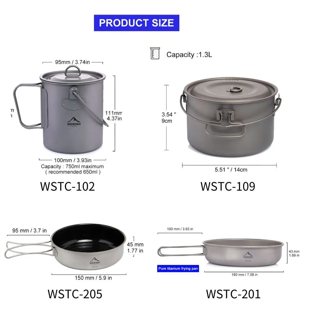 Titanium Camping Cookware Set – Ultralight Outdoor Pot