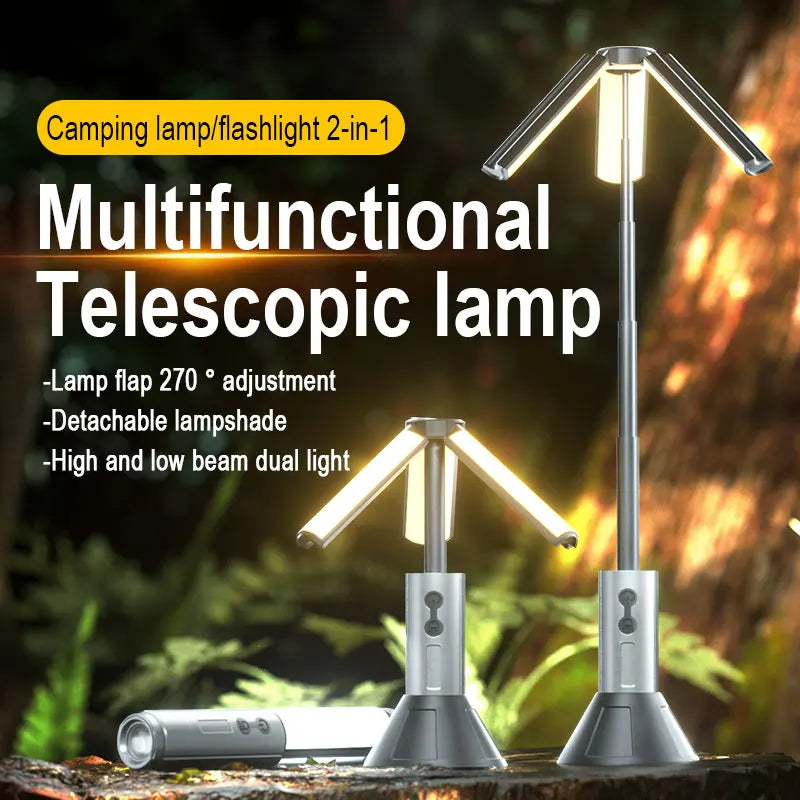 Rechargeable Telescopic LED Camping Light – Folding Spotlight