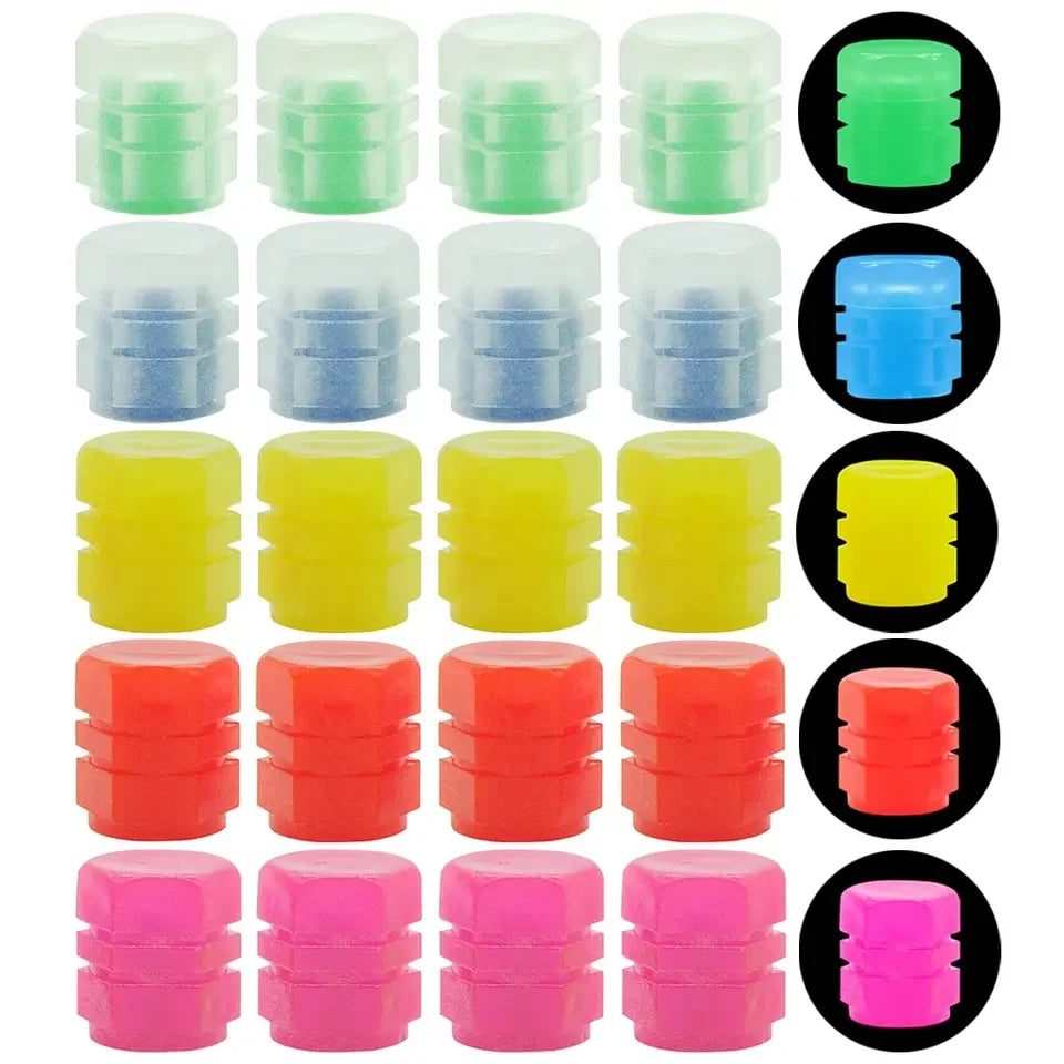 Luminous Tire Valve Caps For Car & Bike Wheels