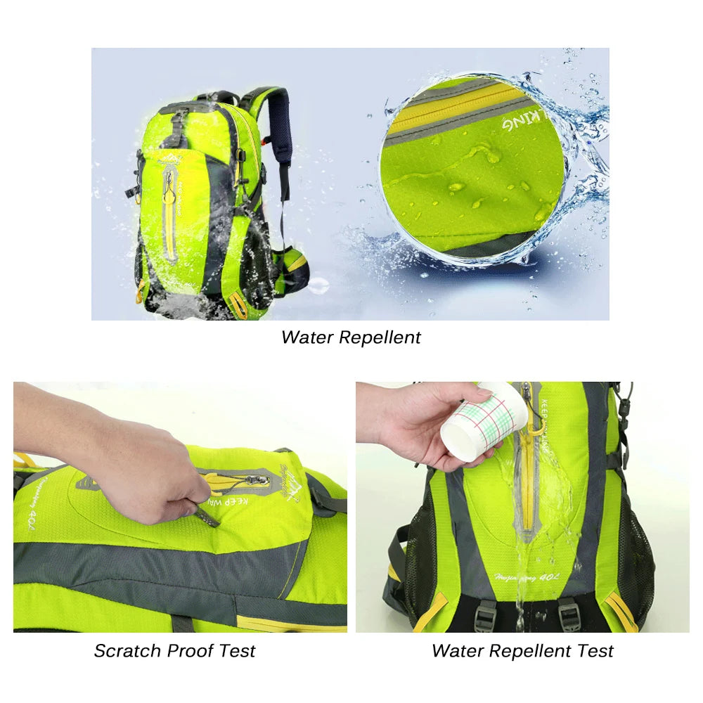 40L Water Resistant Hiking Backpack With Laptop Compartment