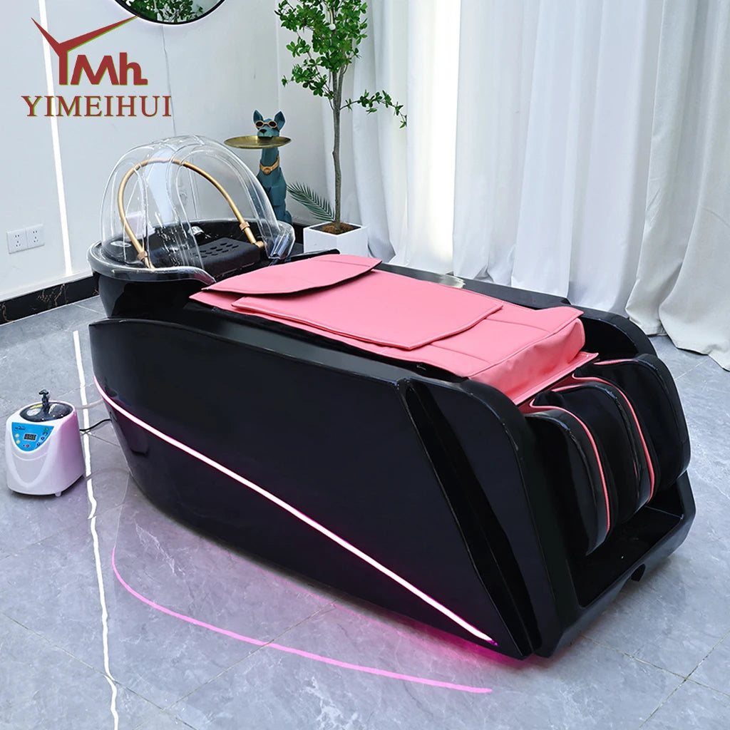 Electric Head Spa Shampoo Bed With Steam & LED Lights