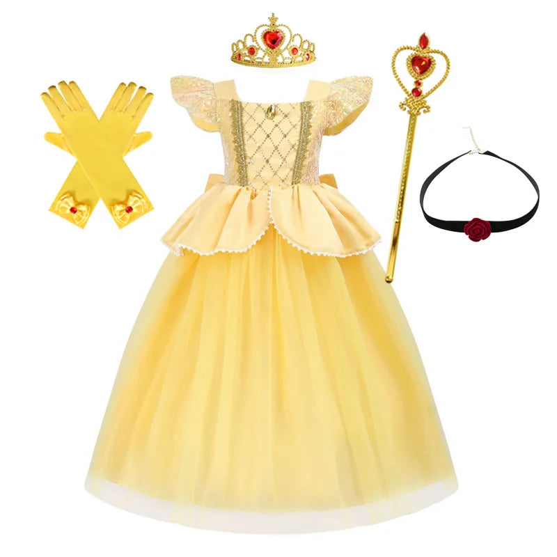 Belle Dress Suit2 Color Girls Belle Princess Costume Dress For Parties & Play