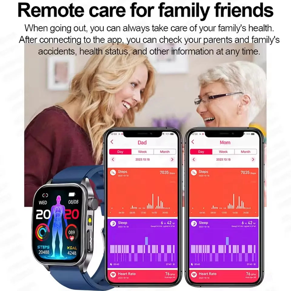 650nm Laser Therapy Smartwatch With ECG PPG Health Tracking
