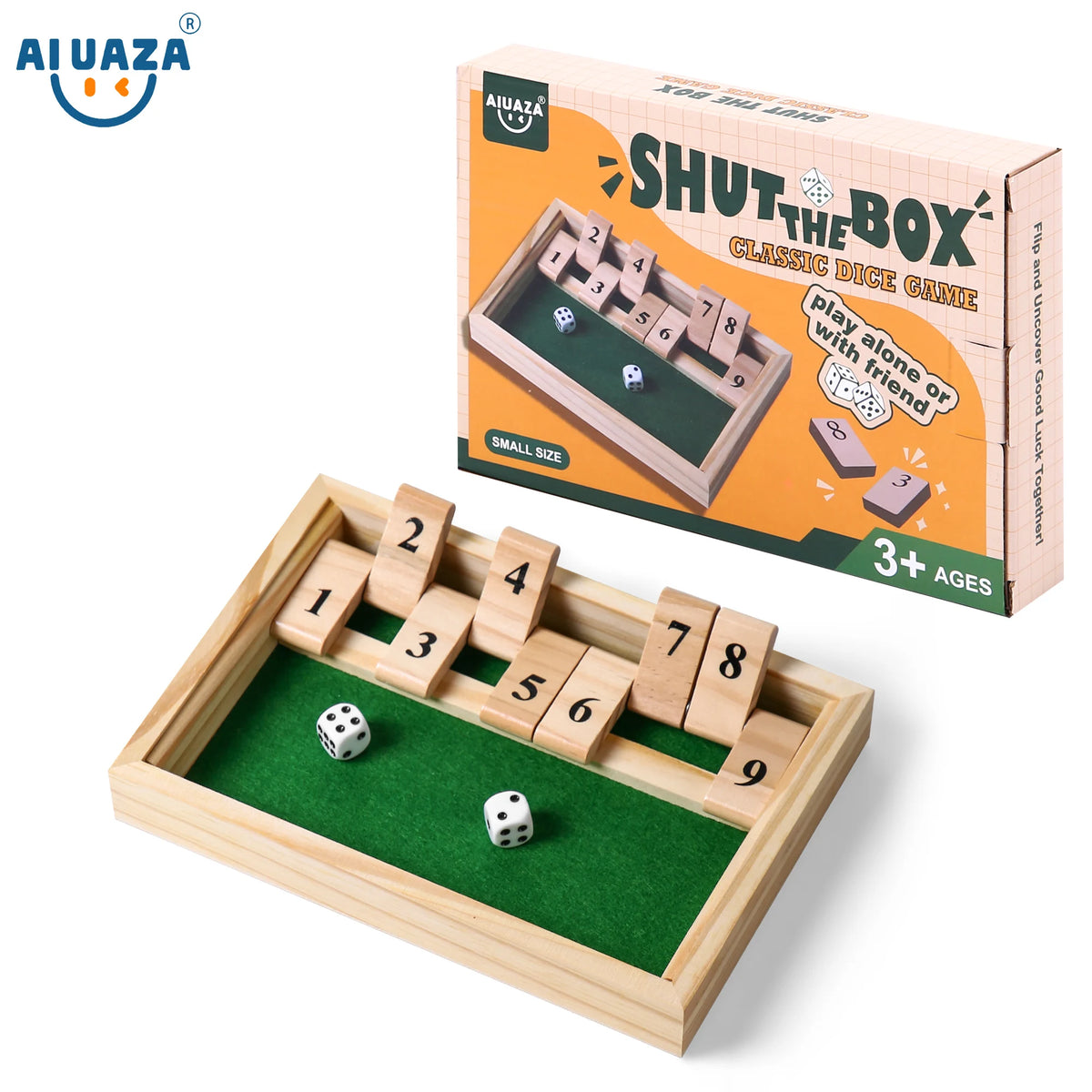 1-9 Small Color Wooden Shut The Box Dice Game – 2-Player Math Fun