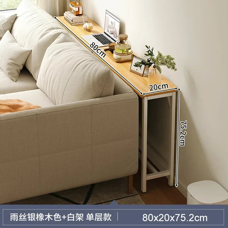 Model2 Color Slim Behind-Sofa Console Table With Wood Top