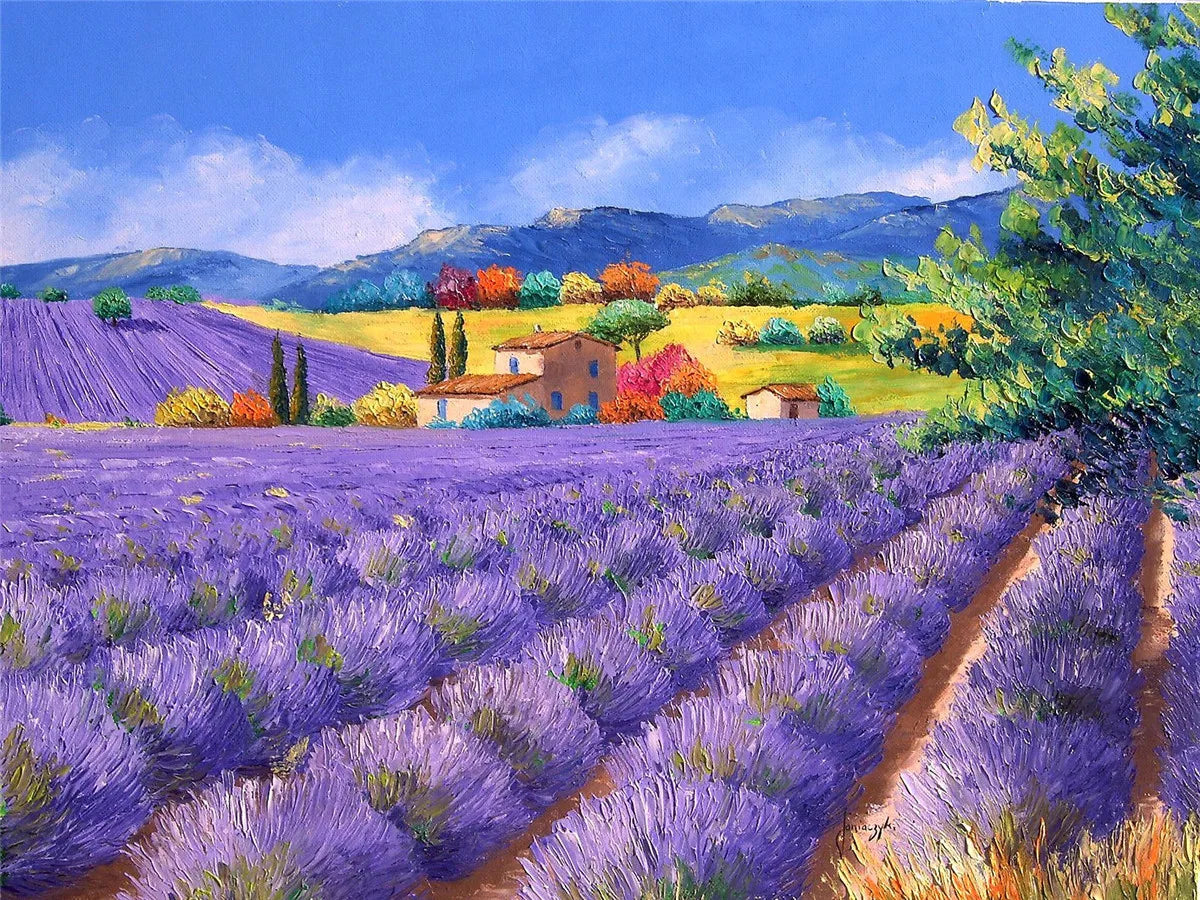 Lavender flower Color 500-Piece Landscape Jigsaw Puzzle Paper Art 46 x 28 cm