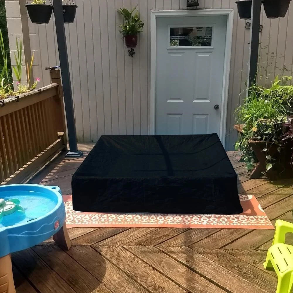210 Black Color Rectangle Above Ground Pool Cover With Storage Bag