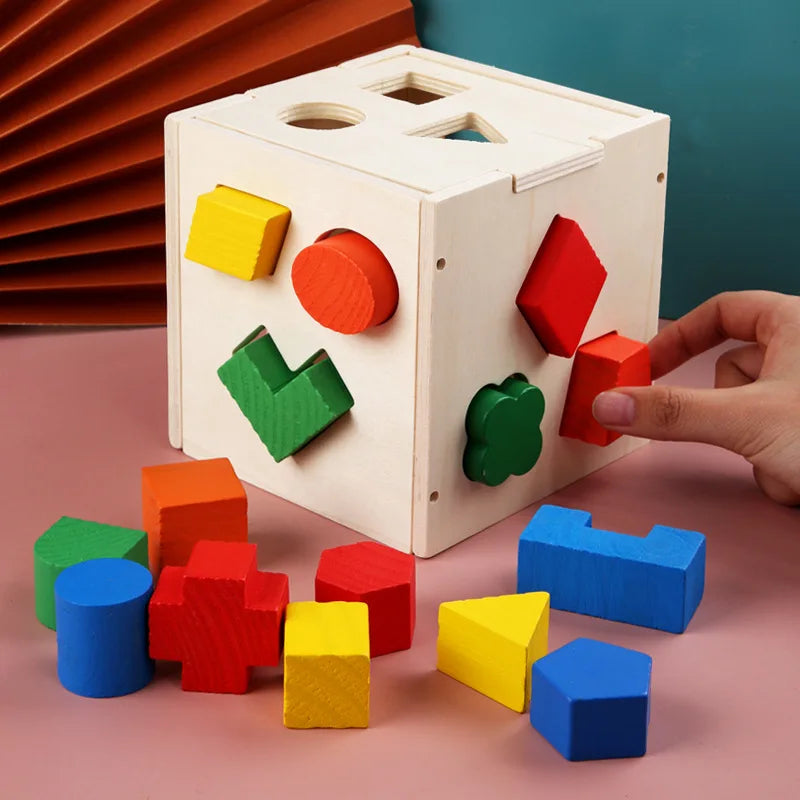 Montessori Wooden Shape Sorting Intelligence Box