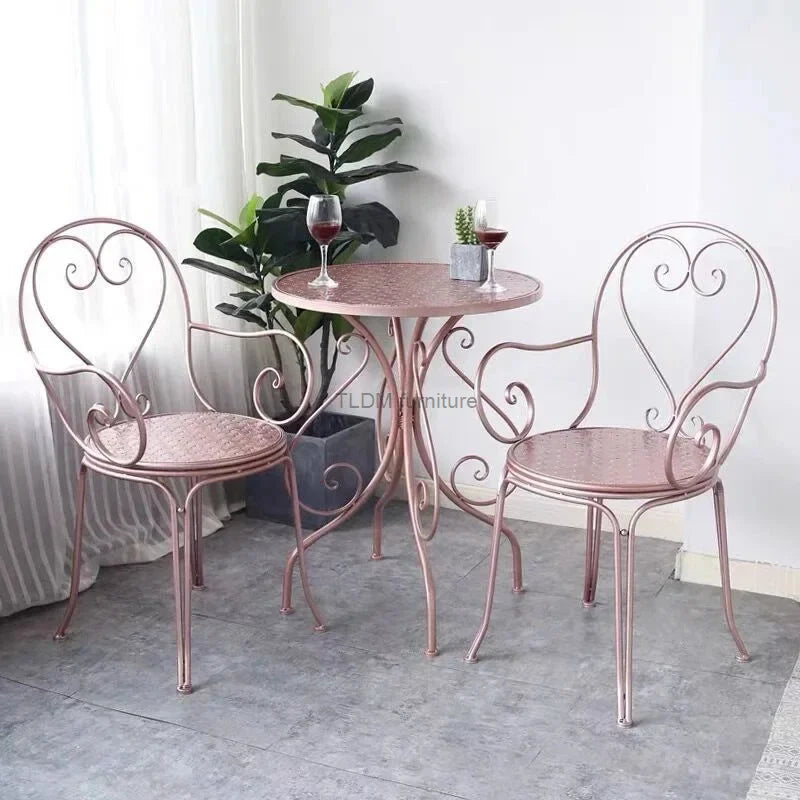 Metal Garden Bistro Table And Chair Set For Outdoors