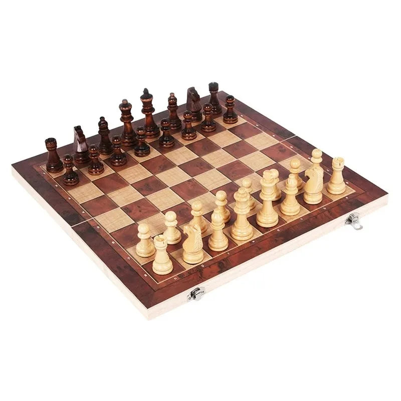 3-in-1 Travel Board Game Set With Chess, Checkers & Dice