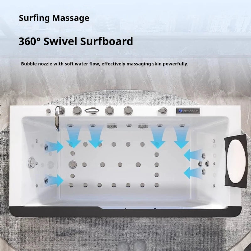 Acrylic Whirlpool Hot Tub With Jets And LED Lighting