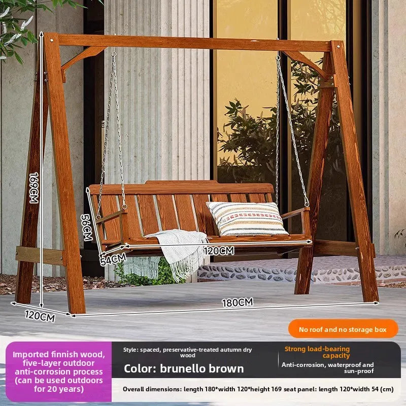 Spacer Swing - Uncov Color Outdoor Wooden Hanging Swing Chair For Garden Patio