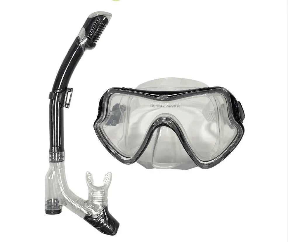 Tempered Glass Snorkel Mask Set – Dry Top & Silicone Skirt