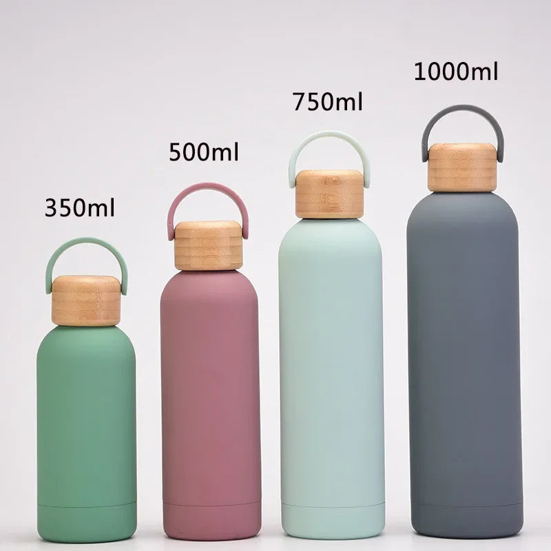 500 ml Stainless Steel Thermos Bottle With Bamboo Lid