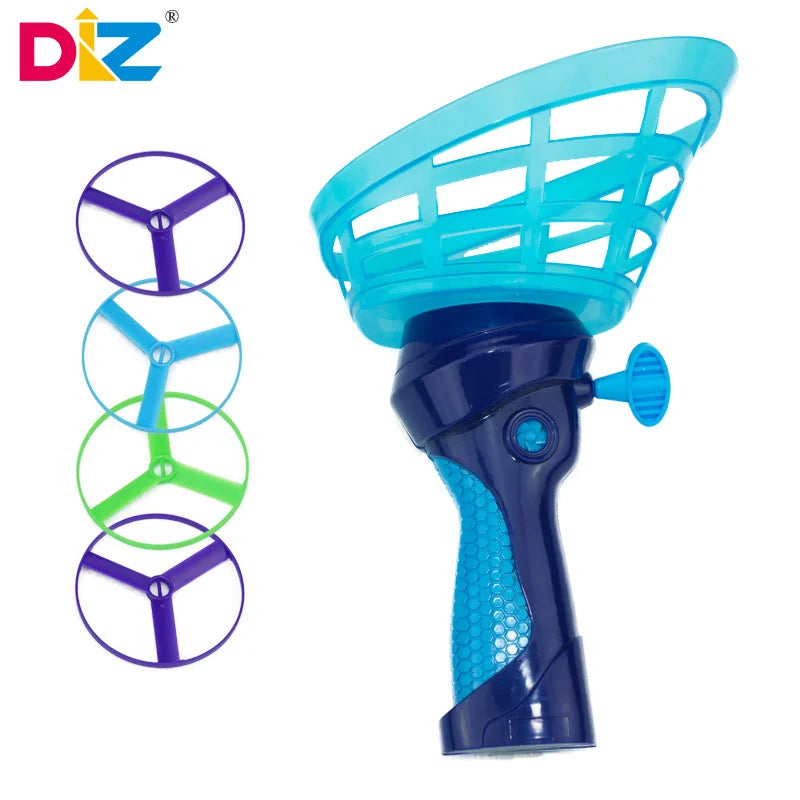 Blue Color Flying Saucer Disc Launcher Toy – Pull String UFO Game