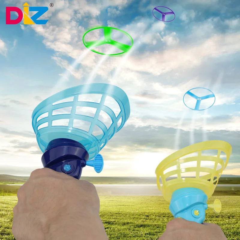 Flying Saucer Disc Launcher Toy – Pull String UFO Game