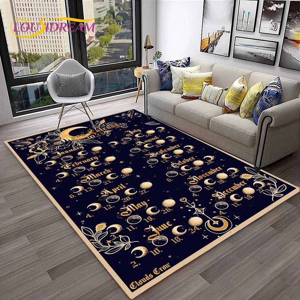Gothic Witchcraft Ouija Tarot Non-Slip Printed Area Rug