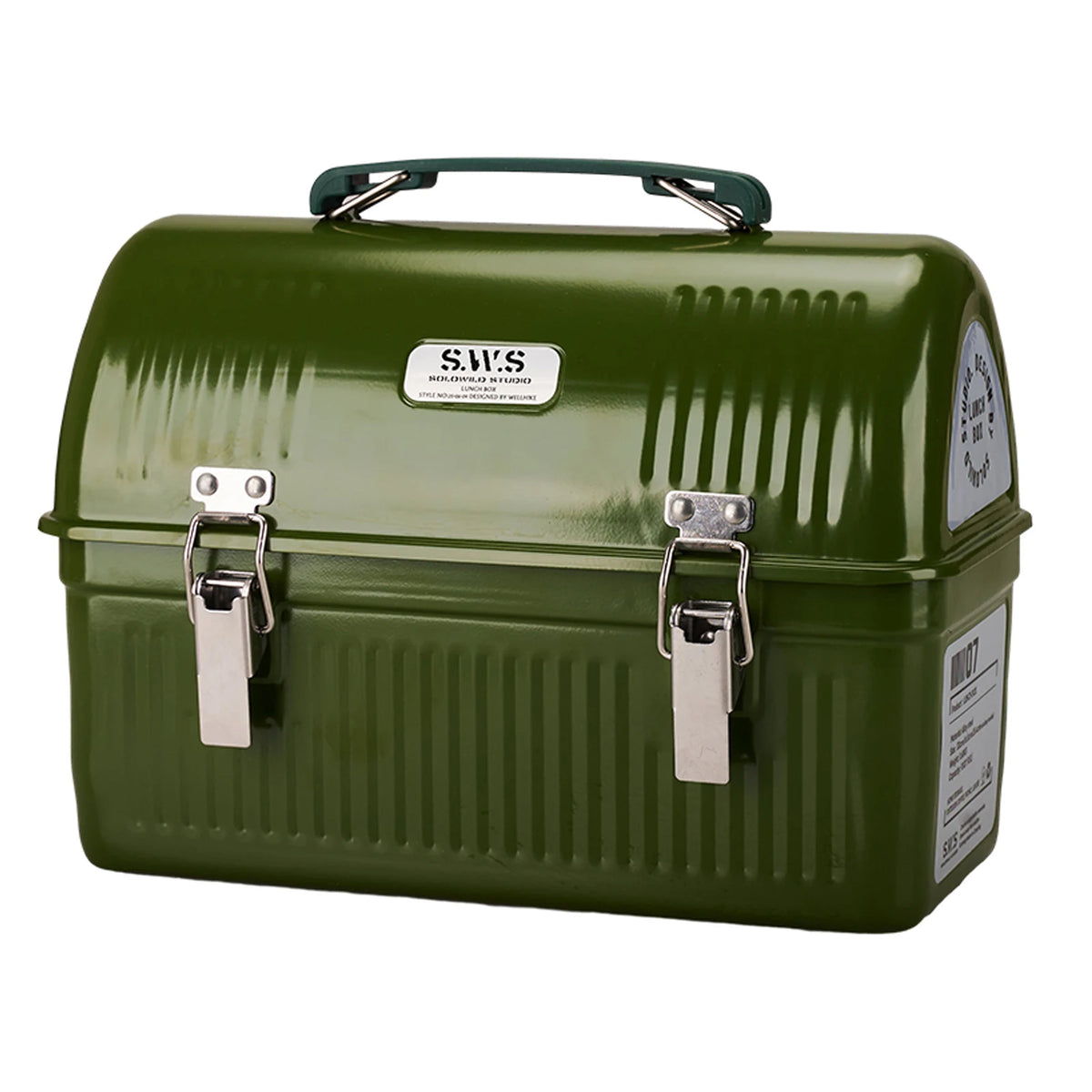 Retro green Color Vintage Metal Lunch Box Storage Case 9.5L With Handle