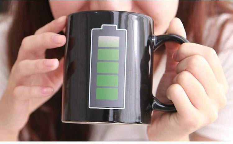 Heat Reactive Battery Magic Mug Ceramic Coffee Cup