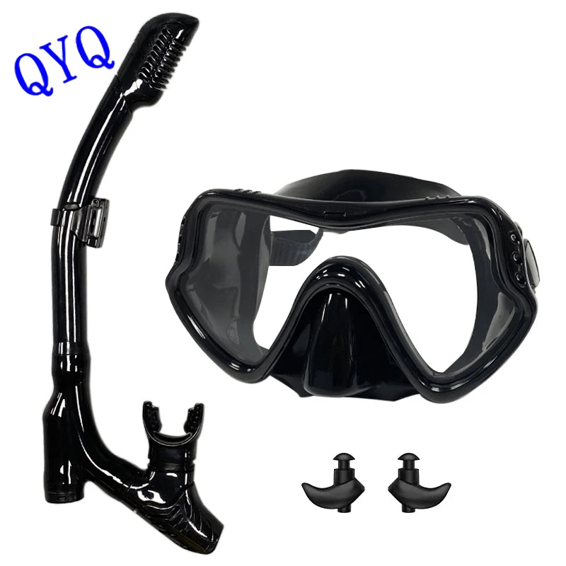 Tempered Glass Snorkel Mask Set – Dry Top & Silicone Skirt