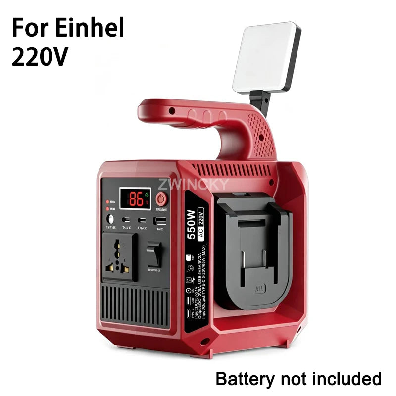 220V for Einhel Color 18V Battery Pure Sine Wave Power Inverter With USB & Type-C