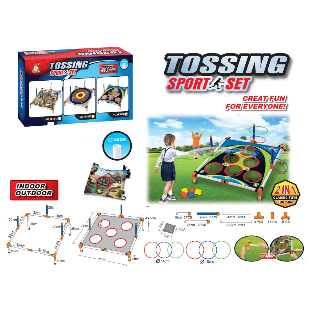 Portable Cornhole Ring Toss Game Set For Kids & Adults