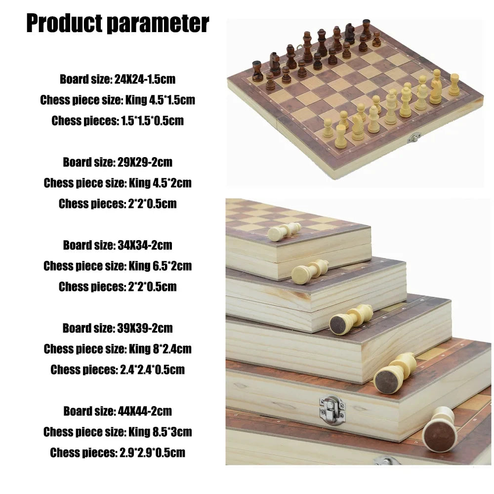 3-in-1 Travel Board Game Set With Chess, Checkers & Dice