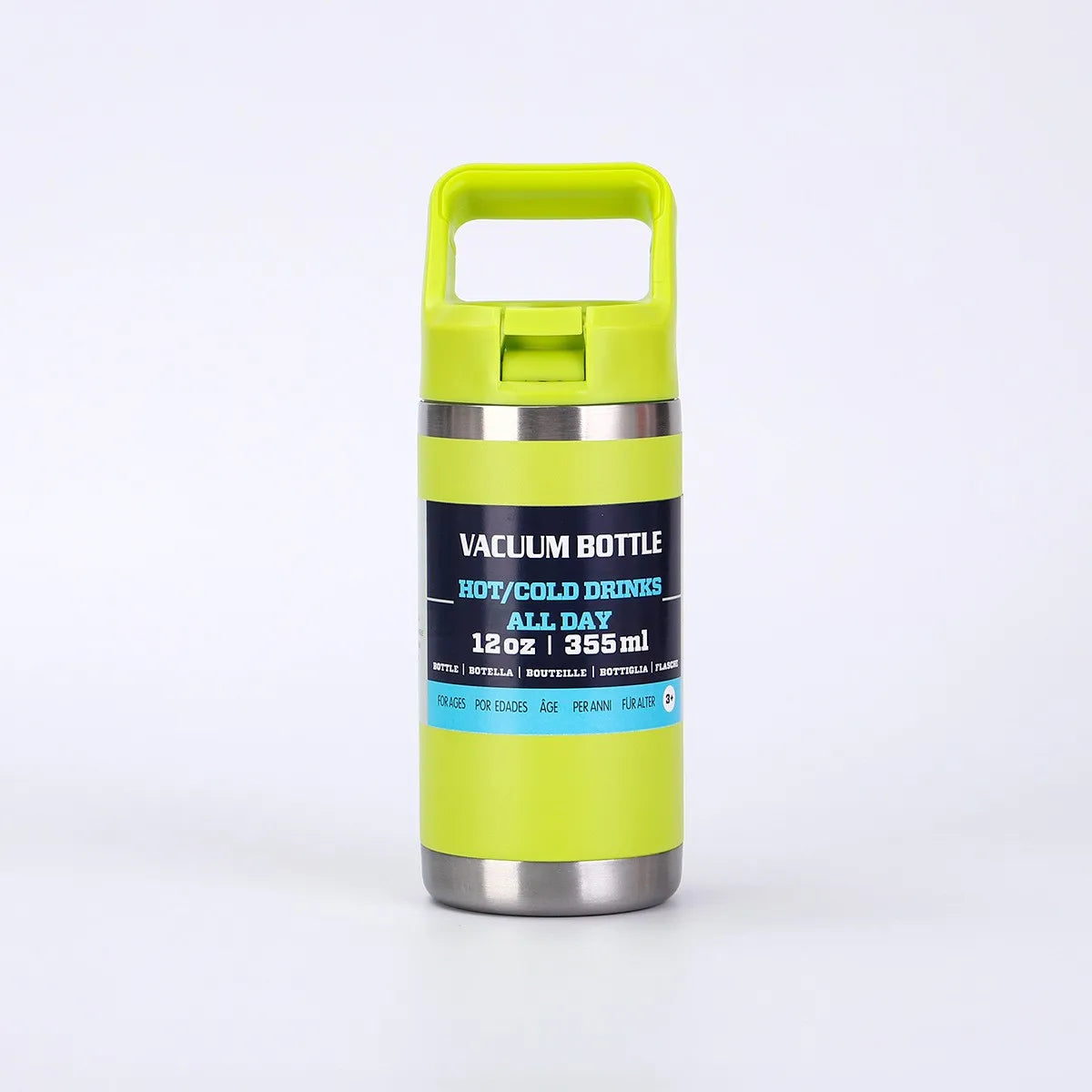 Green Color 12 oz Insulated Tumbler With Handle And Straw Lid