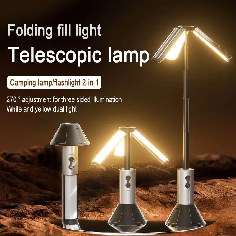 Rechargeable Telescopic LED Camping Light – Folding Spotlight