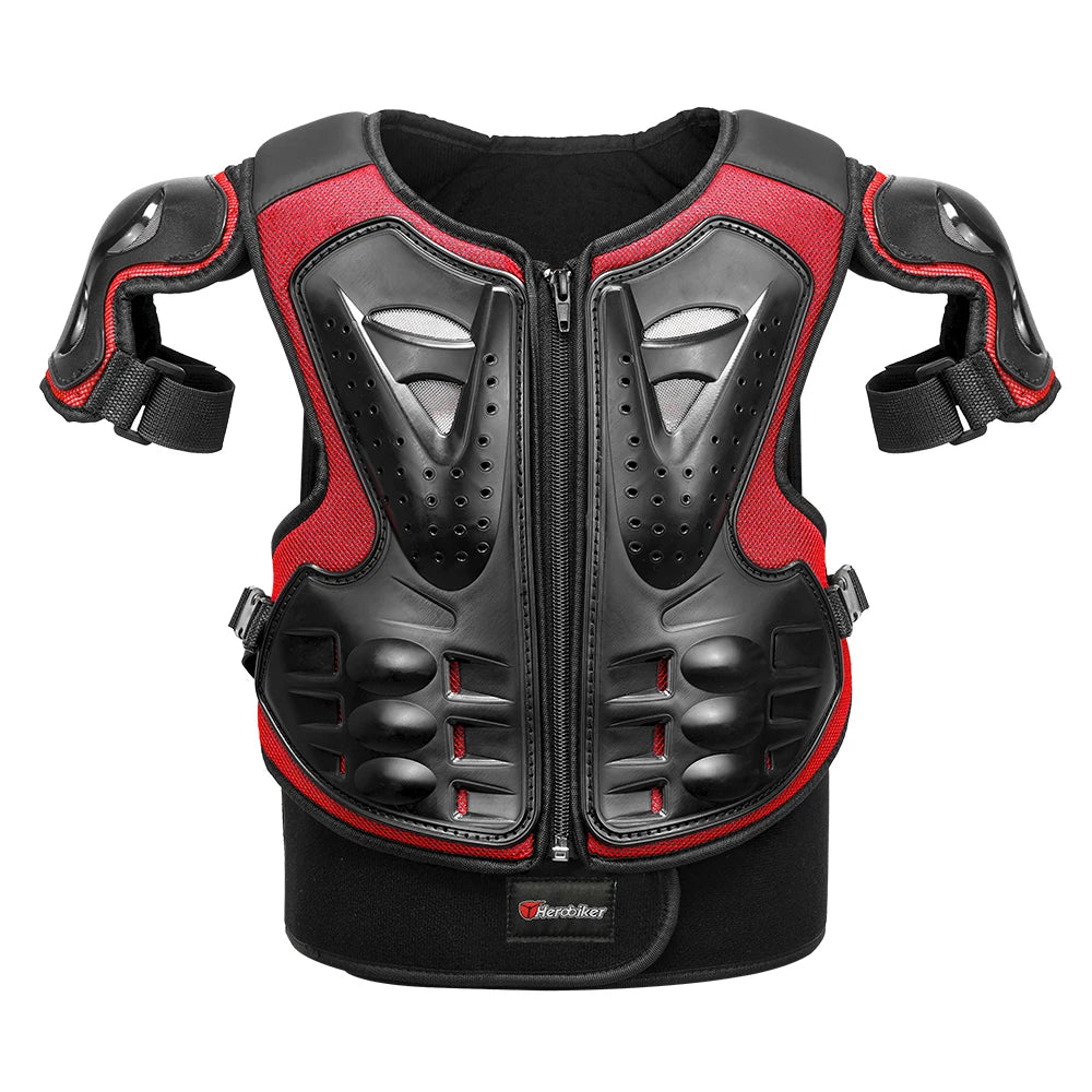 MC1018 Armor-RD Color Kids Motorcycle Body Armor Set With Elbow And Knee Pads