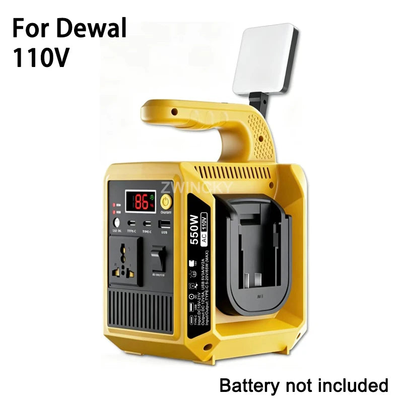 110V for Dewal Color 18V Battery Pure Sine Wave Power Inverter With USB & Type-C
