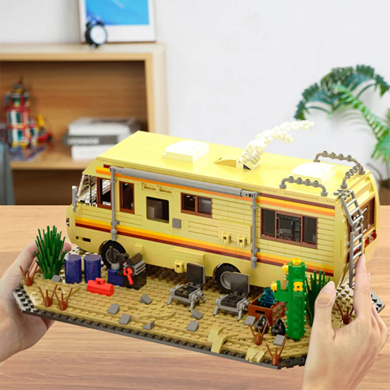 Retro RV Camper Van Building Block Model Set