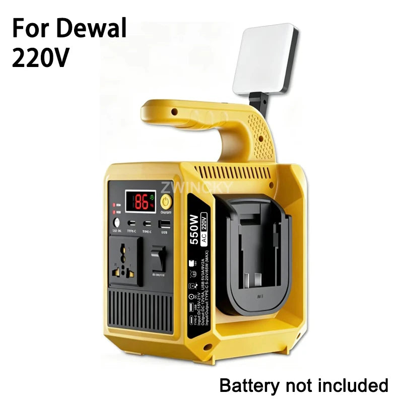 220V for Dewal Color 18V Battery Pure Sine Wave Power Inverter With USB & Type-C
