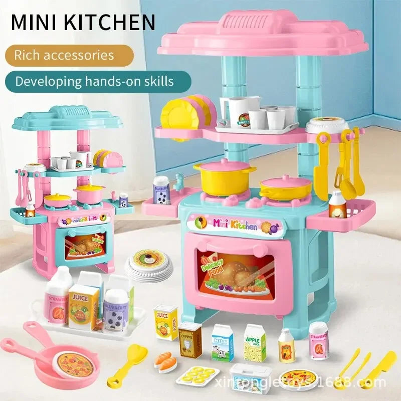 Mini Kitchen Play Set For Kids – Pretend Cooking Toy