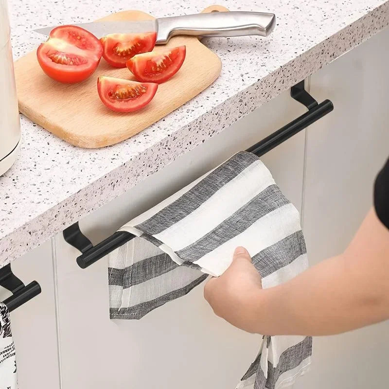 Over Cabinet Stainless Steel Towel Rack Organizer
