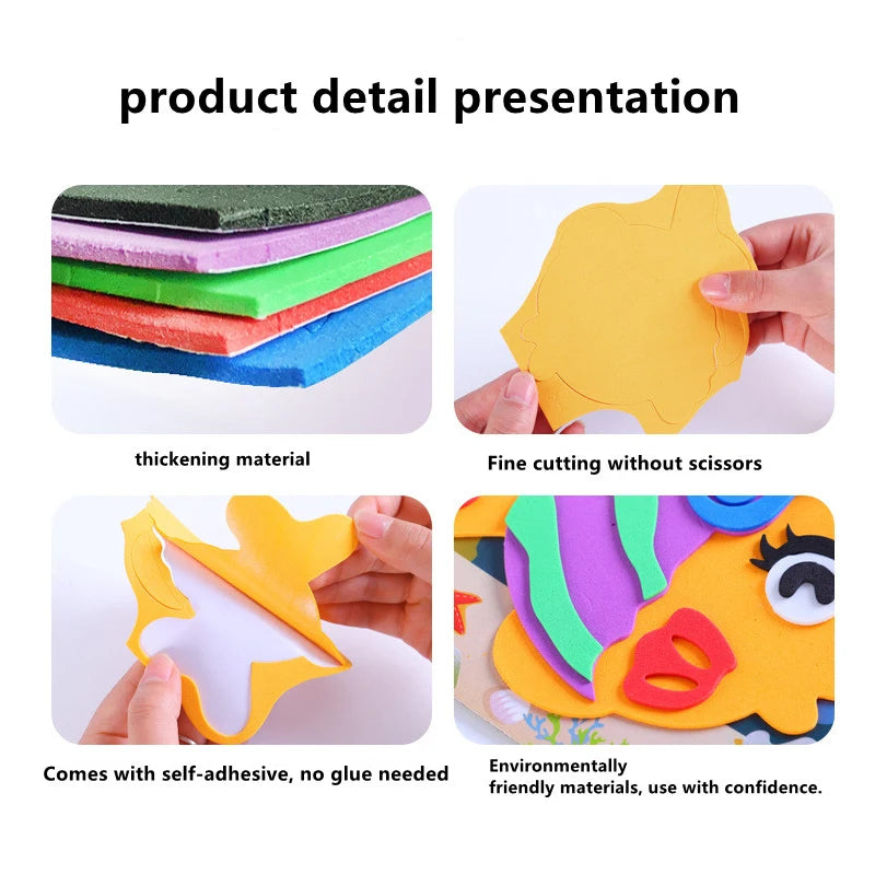 Kids DIY 3D Foam Animal Sticker Craft Puzzle Set