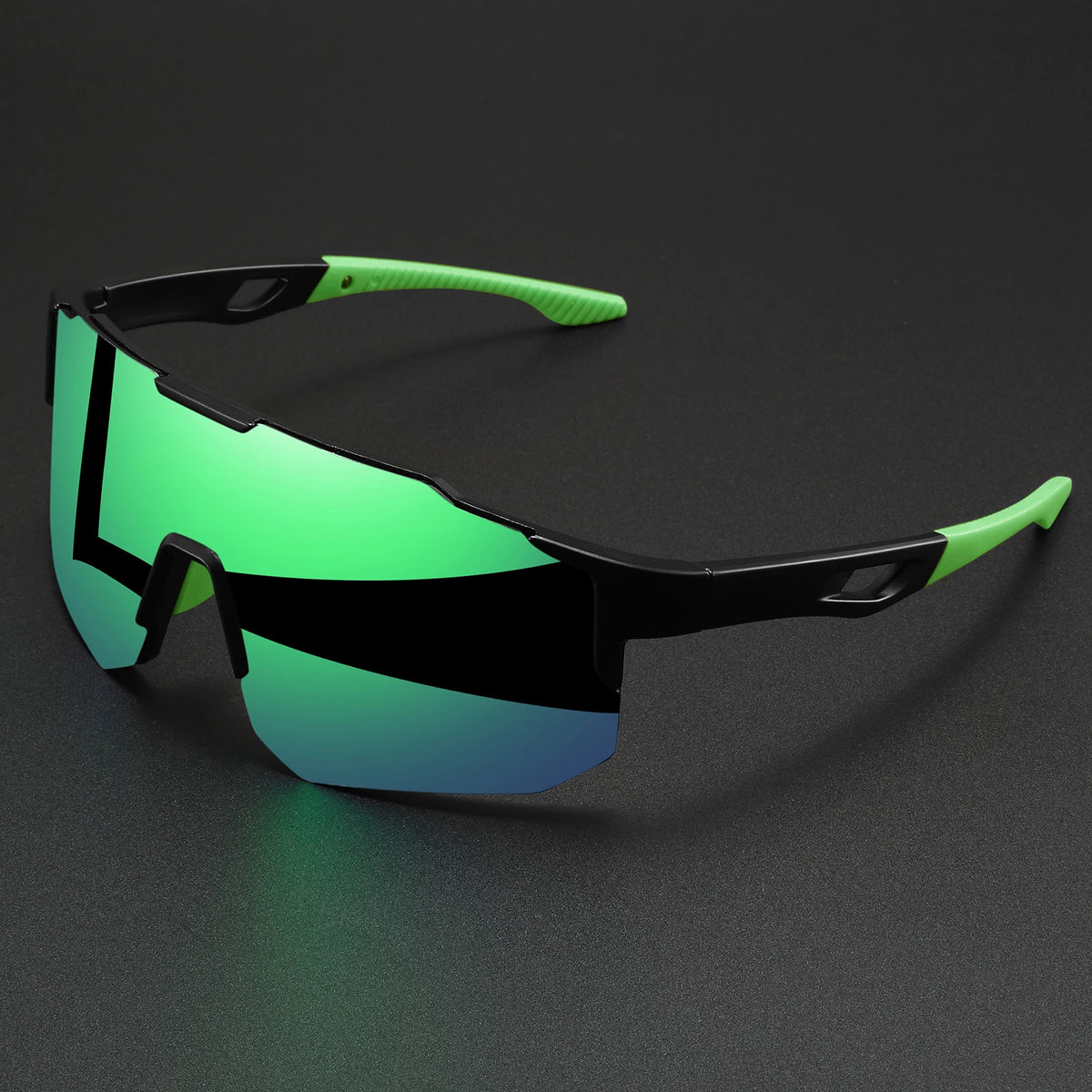 C4-green mirror Color Name Oversized Wraparound Sports Sunglasses With UV400 Shield
